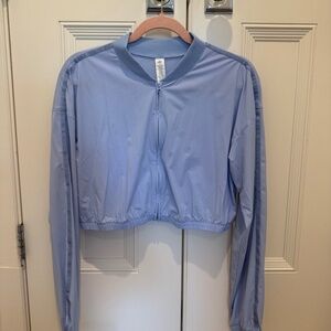 Alo Yoga cropped breezy full zip cover up medium